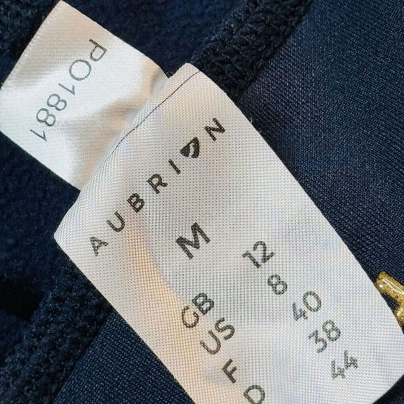 RARE Aubrion Sz 8 Team Riding Tights Navy Blue Leggings Equestrian Style - Picture 14 of 16